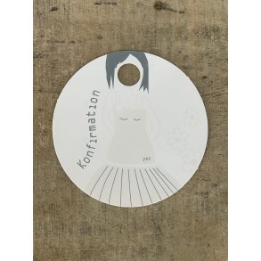 Hvid/Slv Kort - Konfi Girl (pakke m. 20 stk.)