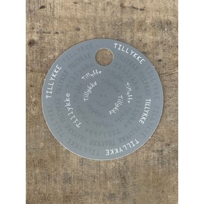 Hvid/Slv Kort - Tillykke circle (pakke m. 20 stk.)