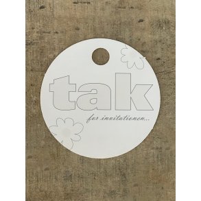 Hvid/Slv Kort - Tak invitation (pakke m. 20 stk.)