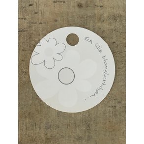 Hvid/Slv Kort - Blomsterhilsen (pakke m. 20 stk.)