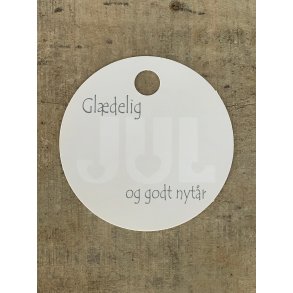 Hvid/Slv Kort - Gldelig jul (pakke m. 20 stk.)