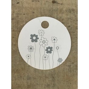 Hvid/Slv Kort - Flower stalk (pakke m. 20 stk.)