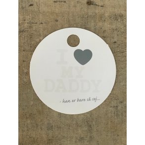 Hvid/Slv Kort - Daddy (pakke m. 20 stk.)