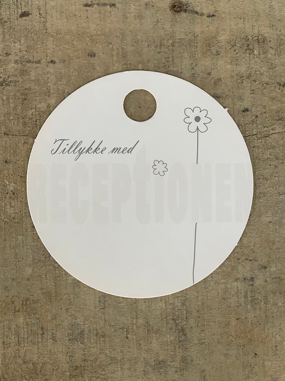 Hvid/Sølv Kort - Receptionen (pakke m. 20 stk.) - Runde Kort - Hvid ...