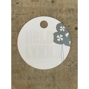 Hvid/Slv Kort - Held og lykke (pakke m. 20 stk.)