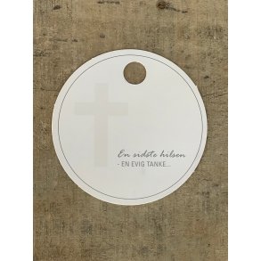 Hvid/Slv Kort - Kors hilsen (pakke m. 20 stk.)